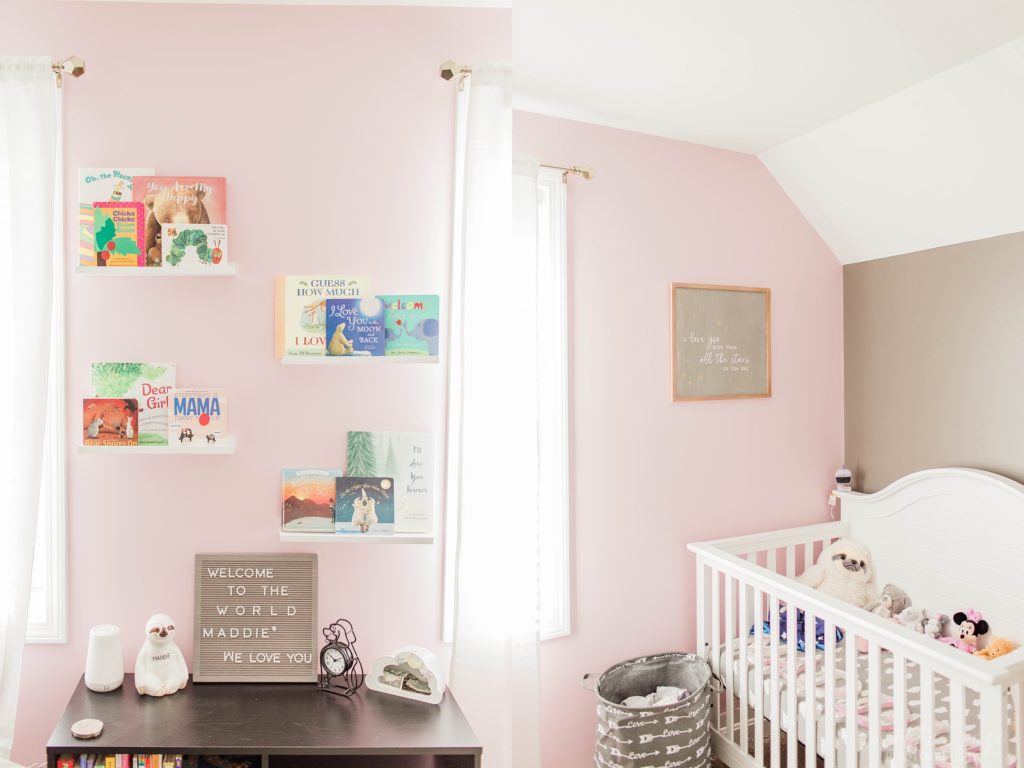 Baby girl nursery with pink walls