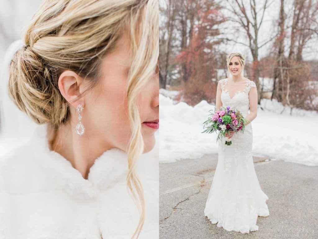 Bridal portraits in the snow