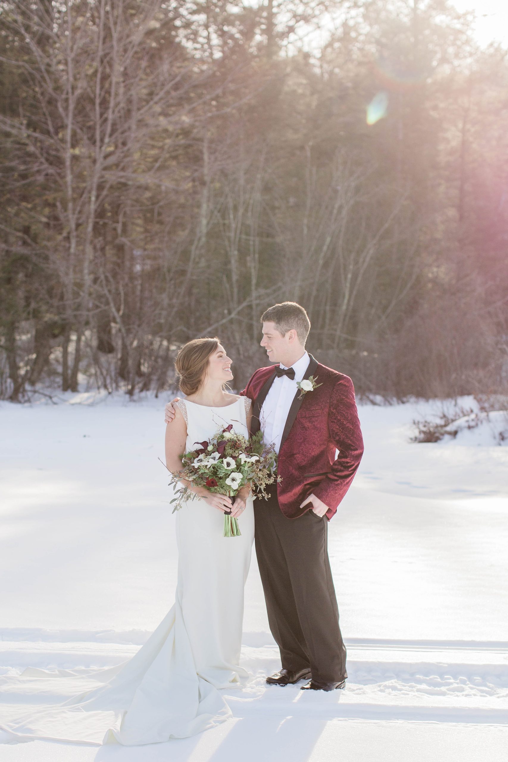 Winter Styled Wedding Shoot on a Frozen Lake | Wolfeboro, New Hampshire ...