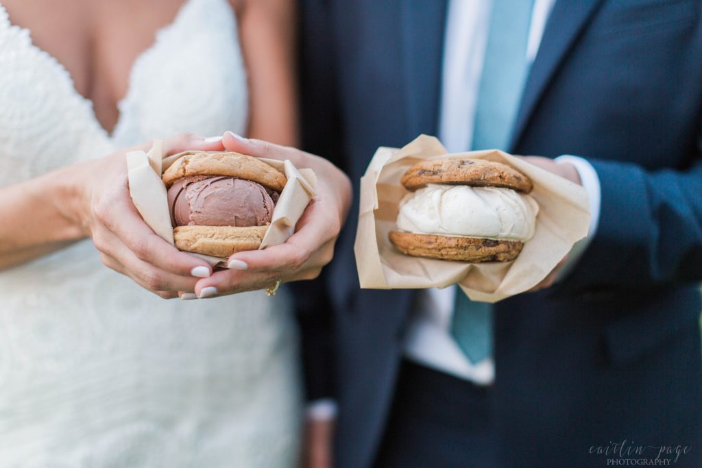 Cookie and ice cream sandwiches at wedding