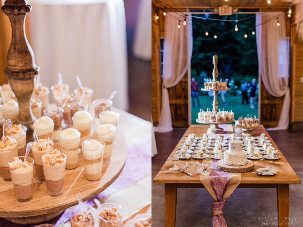 Mini wedding dessert shooters with spoons