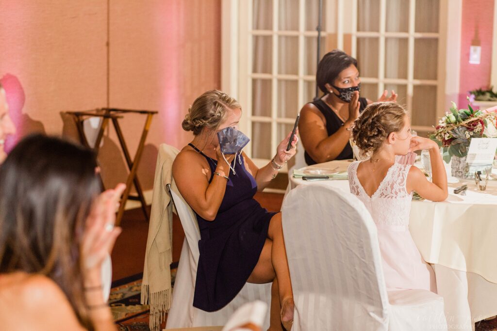 Woman crying during best man speech