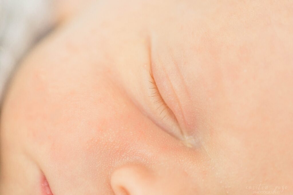 Newborn eyelash details