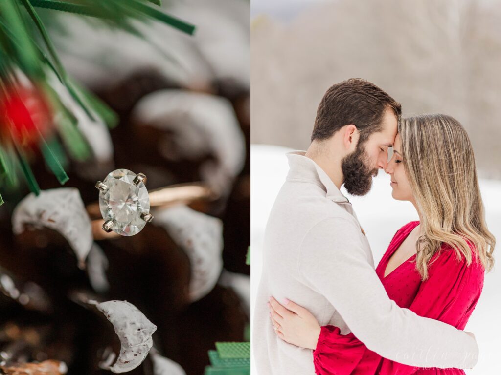 Winter engagement session in Holderness