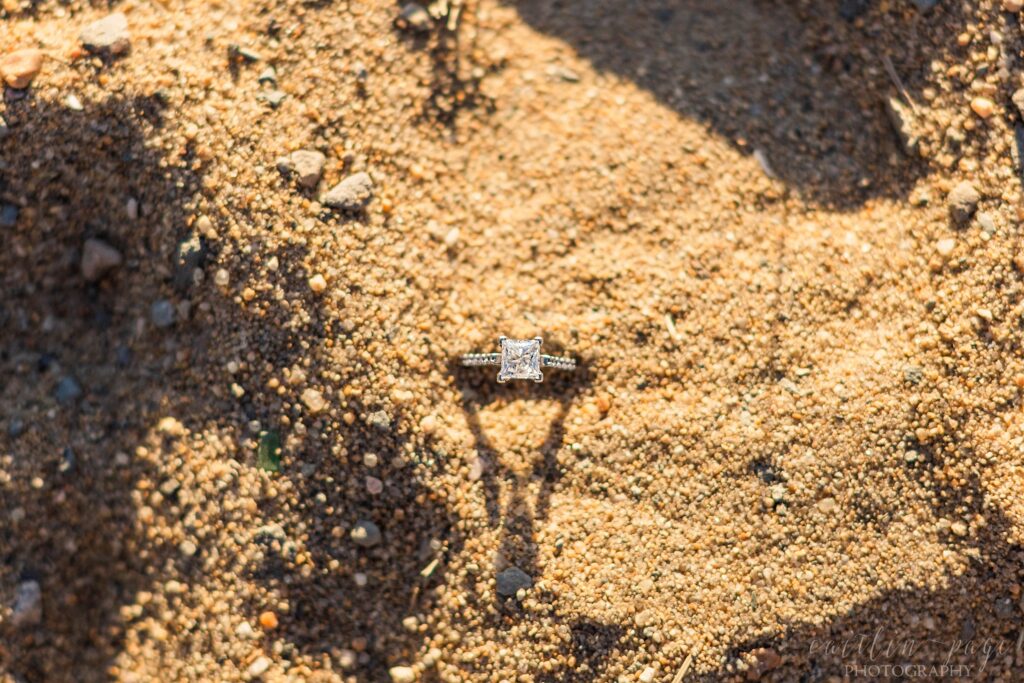Engagement ring stuck in the sand