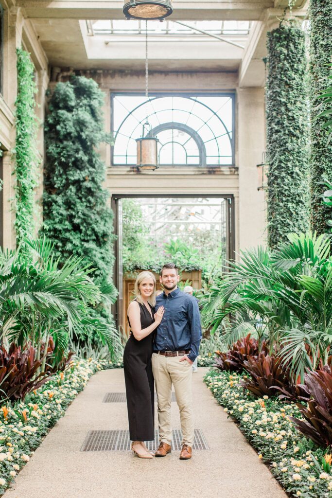Man and woman standing together in Longwood Gardens