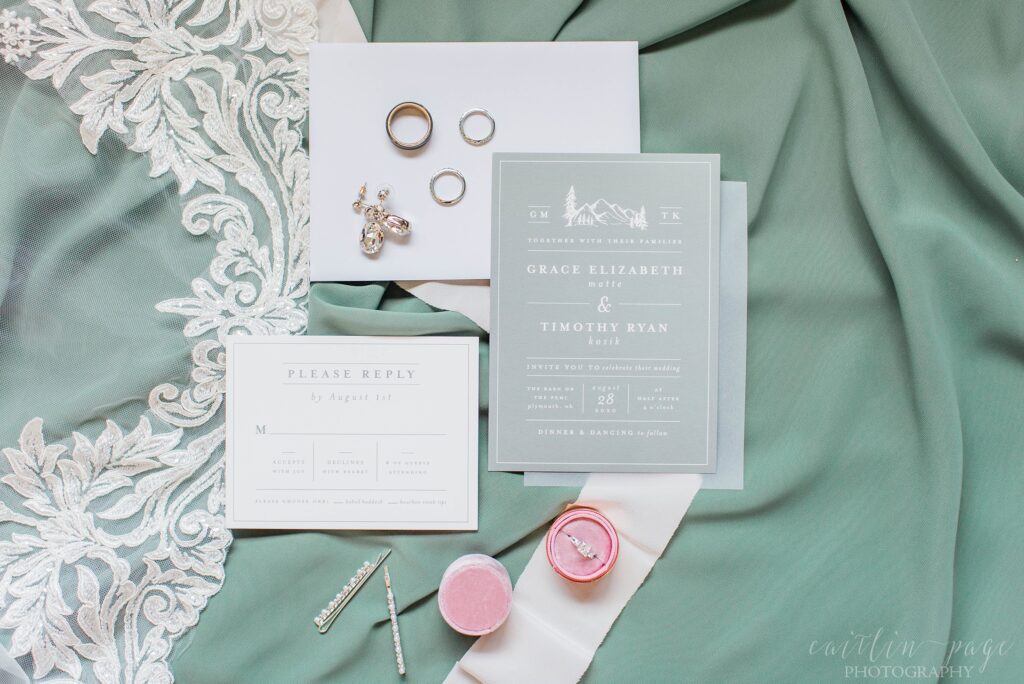 Invitation suite and jewelry