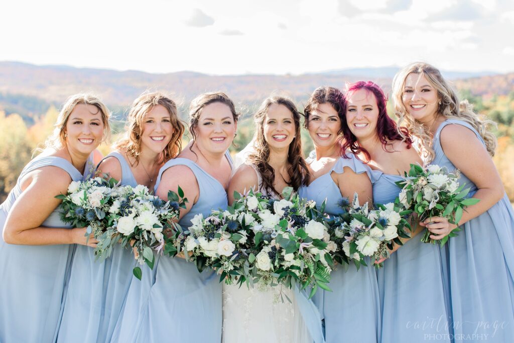 Bridesmaids standing together