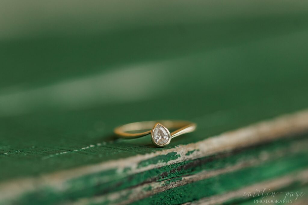 Unusual teardrop diamond engagement ring