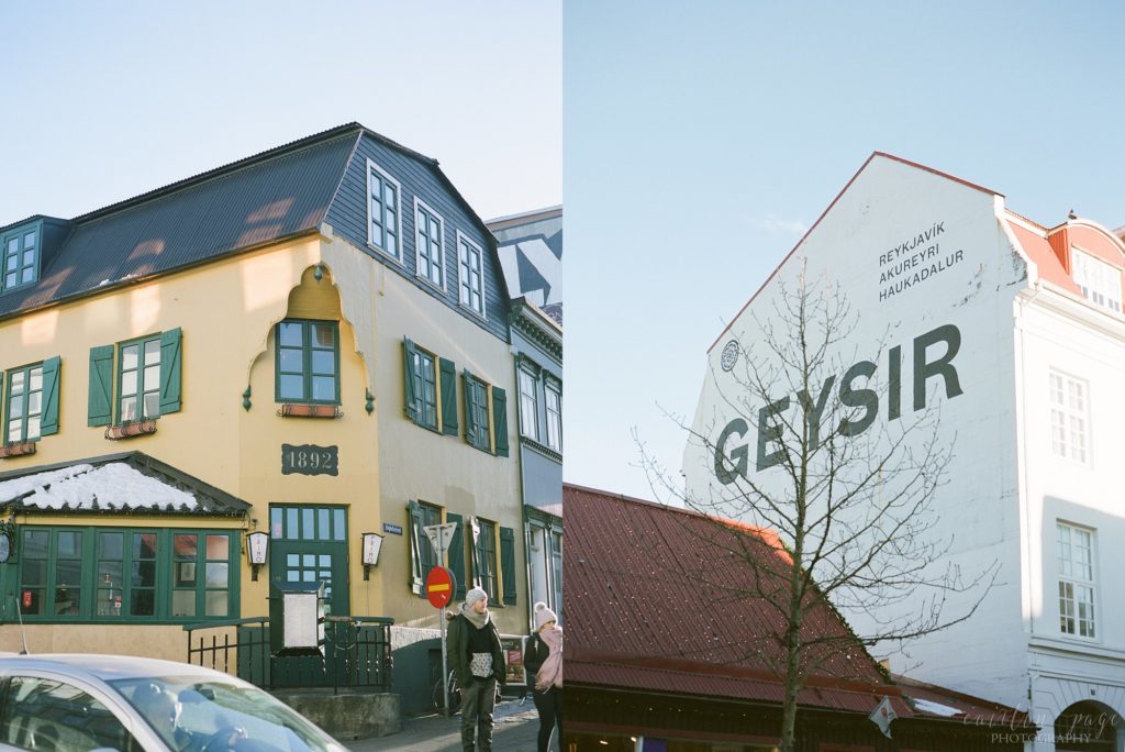 Buildings in Reykjavik on film