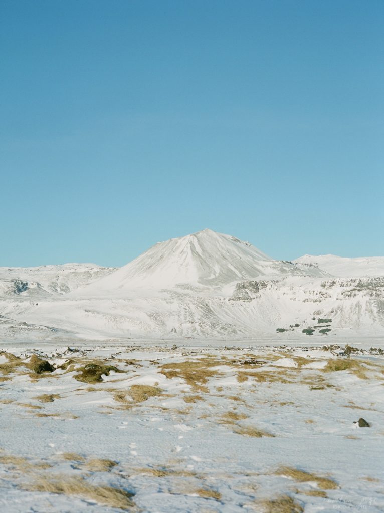 Field in winter in Iceland