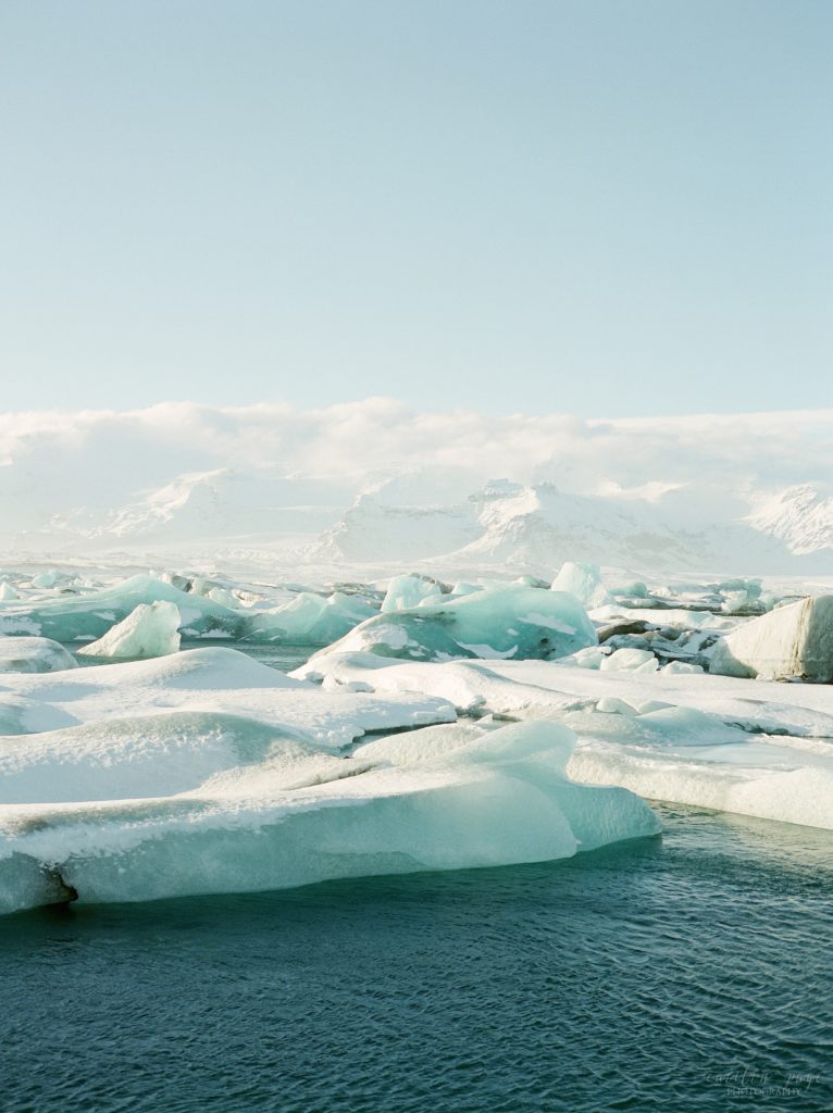Jokusarlon iceberg lagoon in Iceland in winter