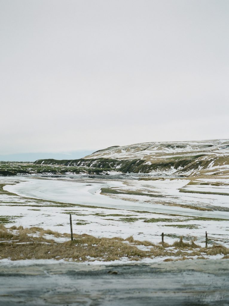 Field in Iceland in winter