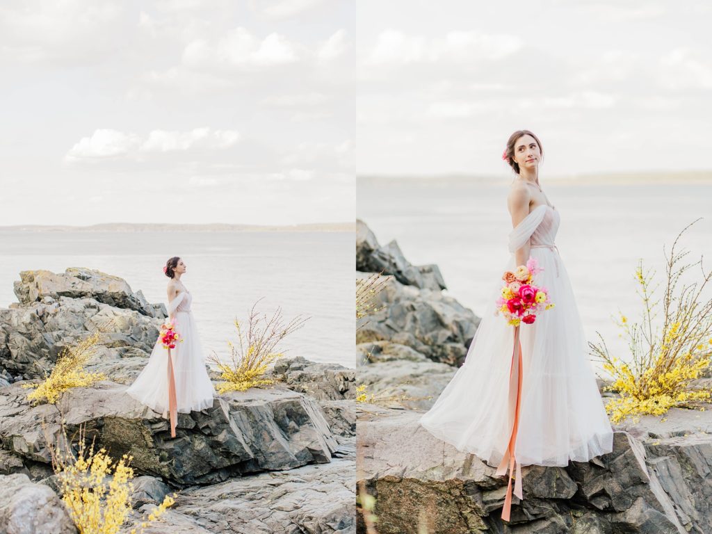 Elegant Boho Oceanside Wedding in Acadia National Park