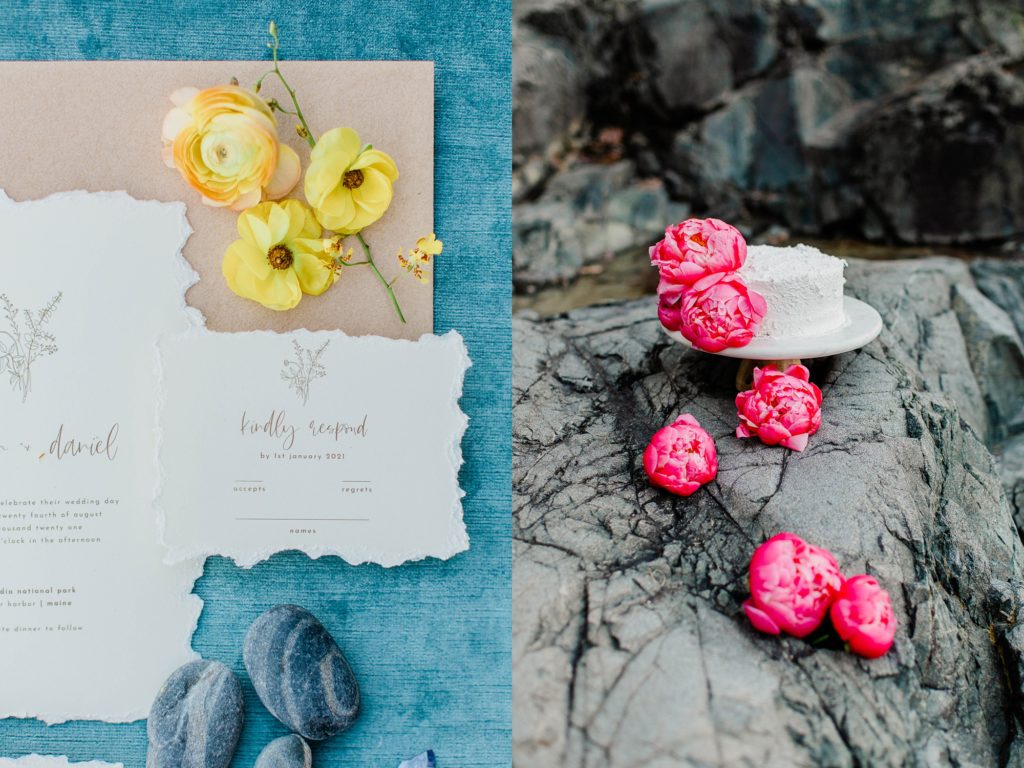 Elegant Boho Oceanside Wedding in Acadia National Park