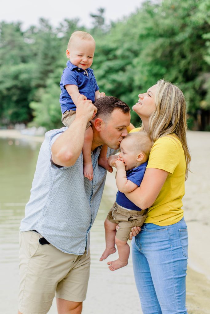 Lakeside summer family session Wolfeboro New Hampshire