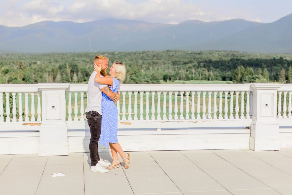 Summer wedding proposal at The Omni Mount Washington Hotel