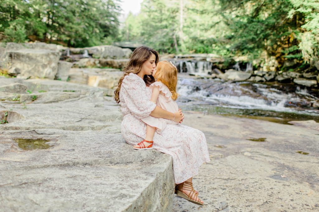 Summer family session at Jackson Falls in New Hampshire
