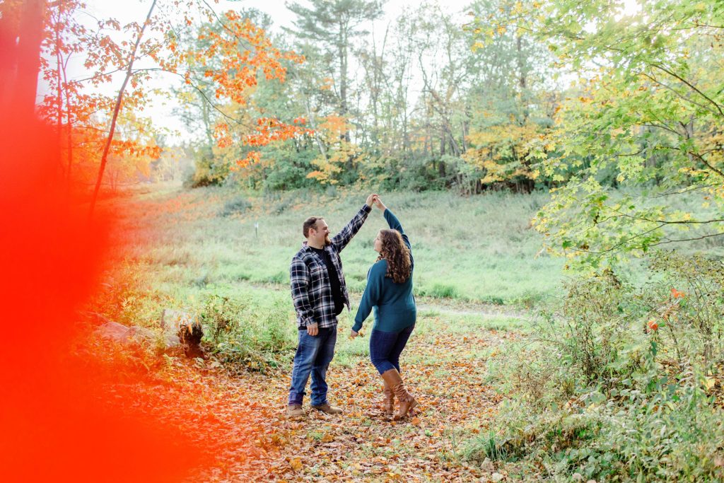 Fall Engagement Session at Beaver Brook in Hollis, New Hampshire
