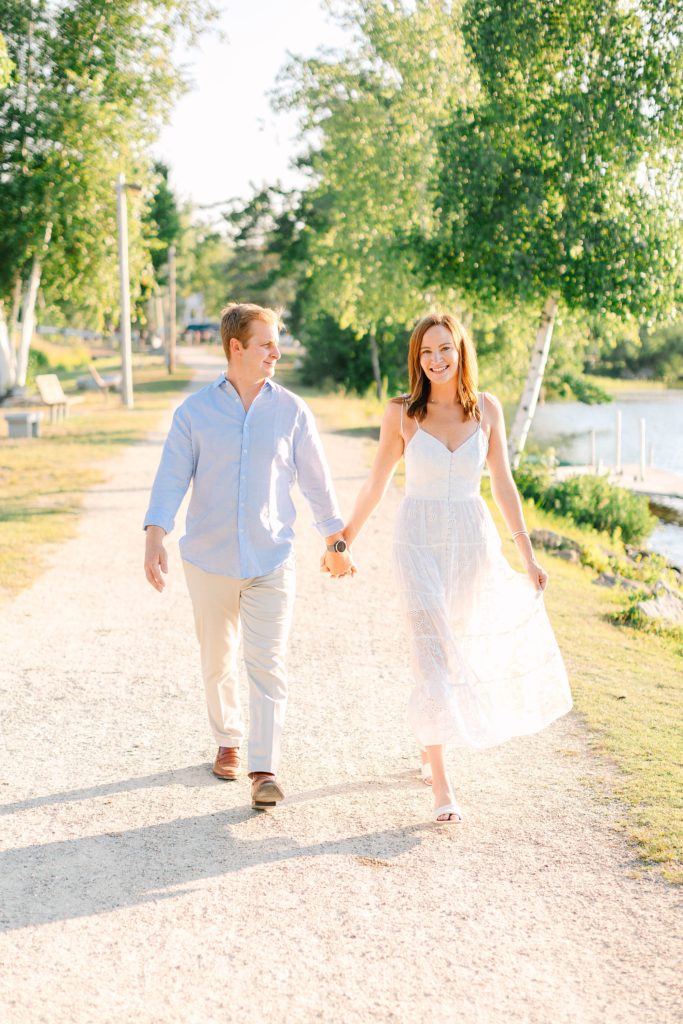 Summer Lake Winnipesaukee Engagement Session New Hampshire Caitlin Page Photography