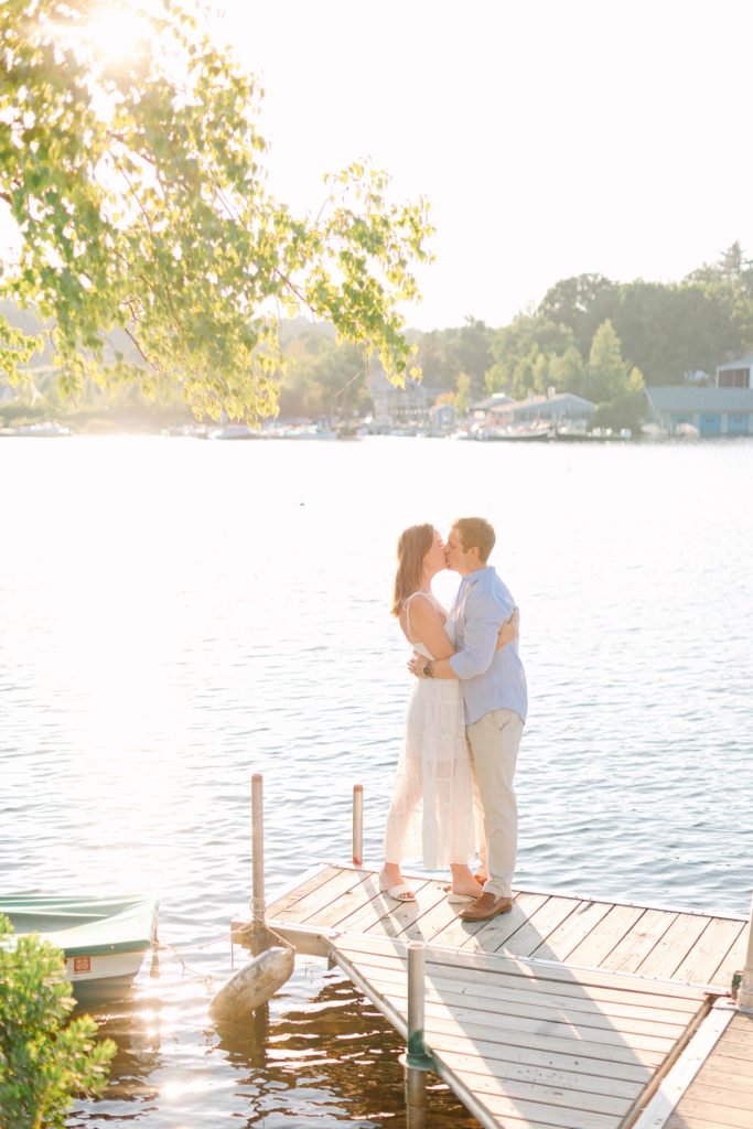 Summer Lake Winnipesaukee Engagement Session New Hampshire Caitlin Page Photography