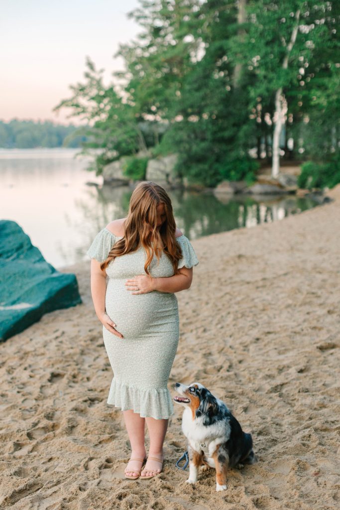 Summer Sunrise Maternity Session at Lake Winnipesaukee New Hampshire Caitlin Page Photography