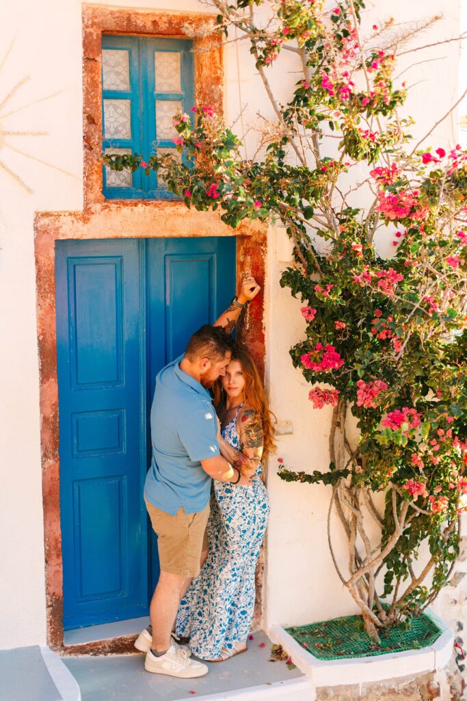 Couple in Oia Santorini Greece Caitlin Page Photography