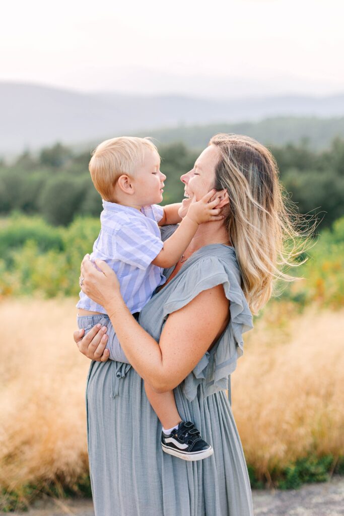 Foss Mountain Summer Maternity Family Photos New Hampshire Caitlin Page Photography