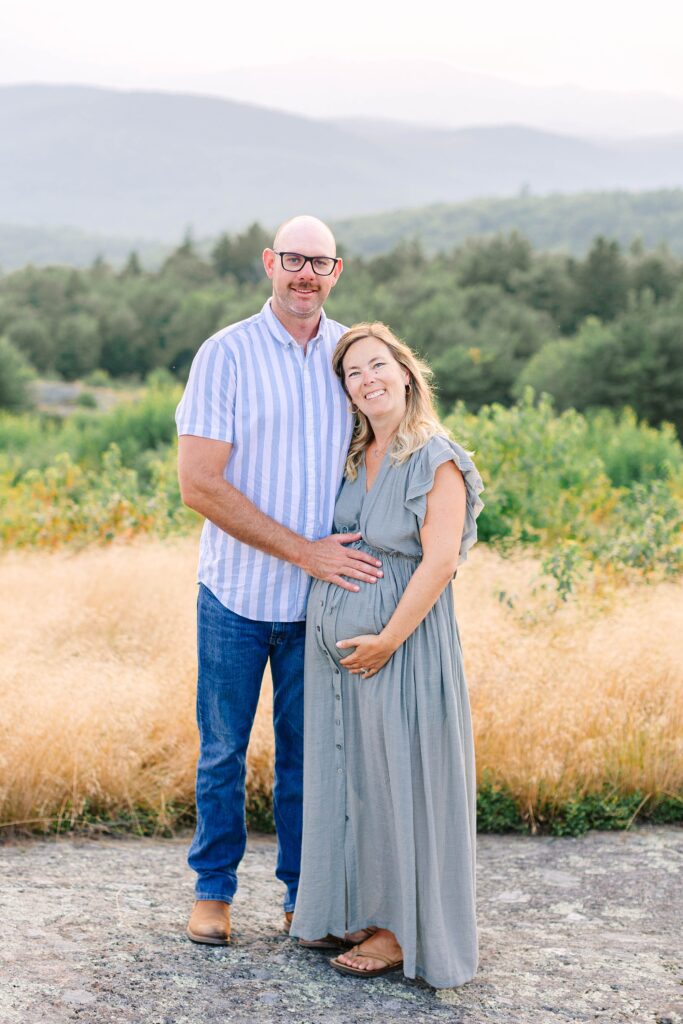 Foss Mountain Summer Maternity Family Photos New Hampshire Caitlin Page Photography