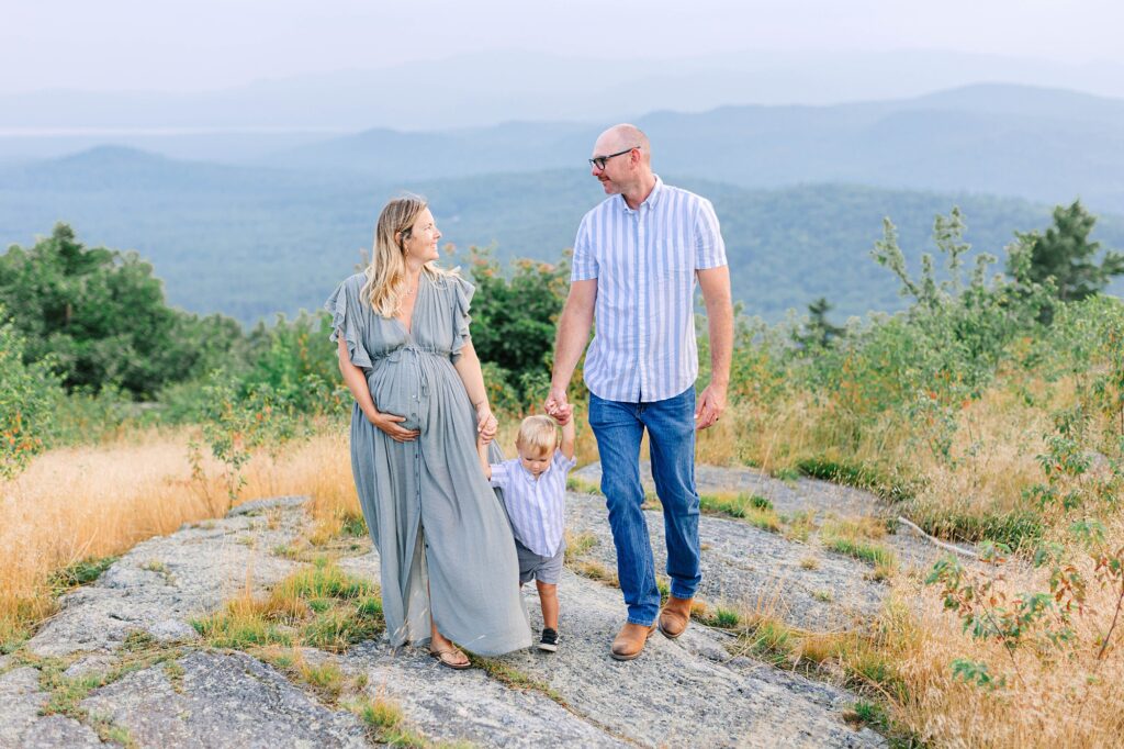 Foss Mountain Summer Maternity Family Photos New Hampshire Caitlin Page Photography