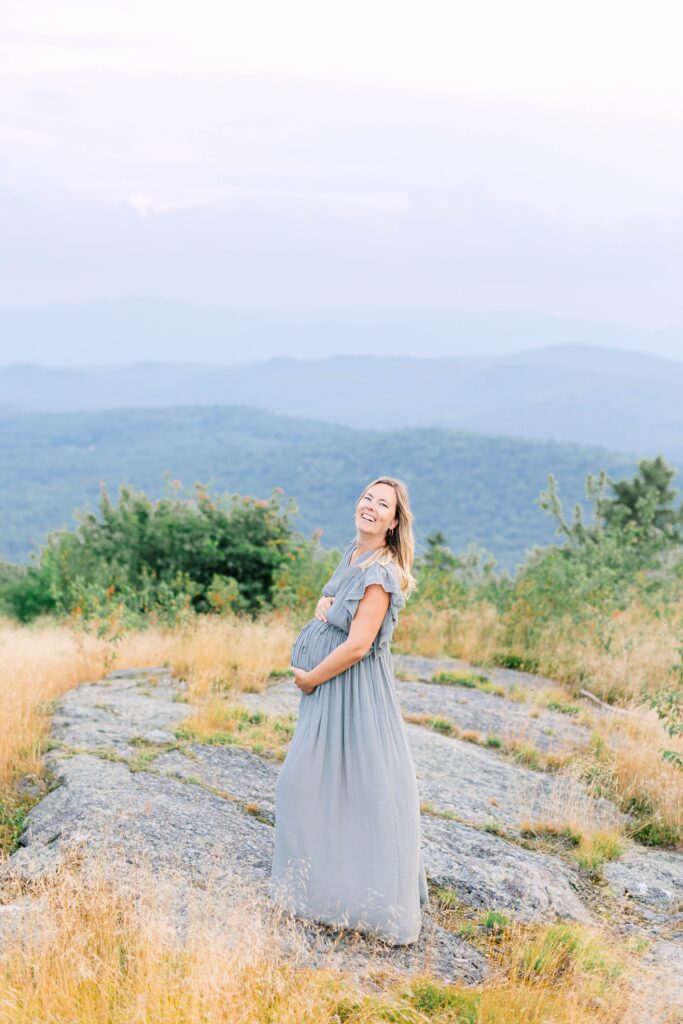 Foss Mountain Summer Maternity Family Photos New Hampshire Caitlin Page Photography