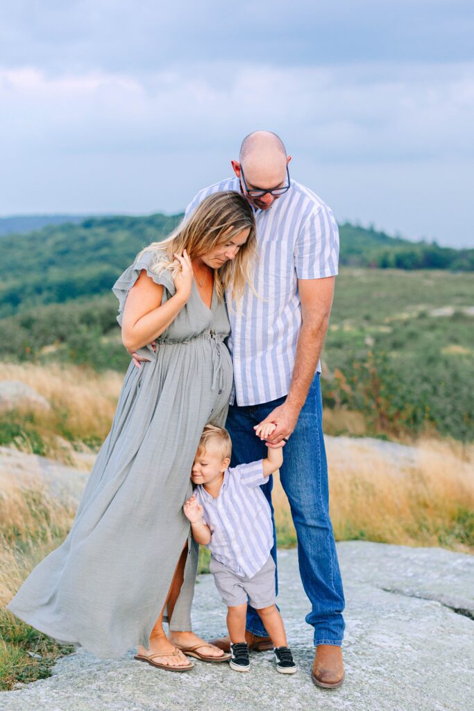 Foss Mountain Summer Maternity Family Photos New Hampshire Caitlin Page Photography