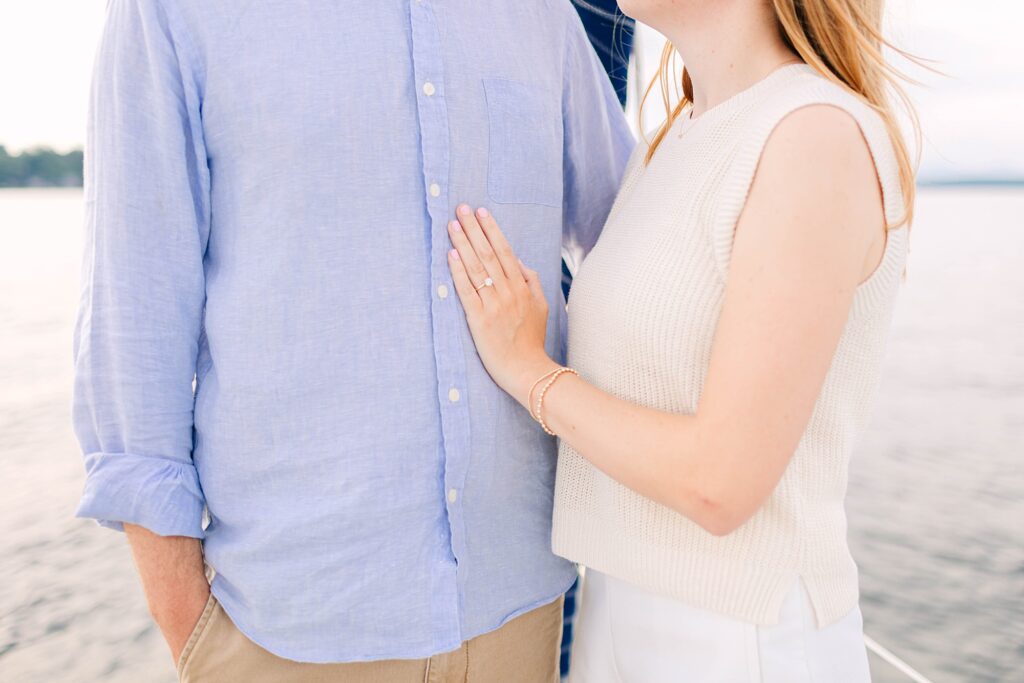 Lake Winnipesaukee Sailboat Engagement Photos New Hampshire Caitlin Page Photography