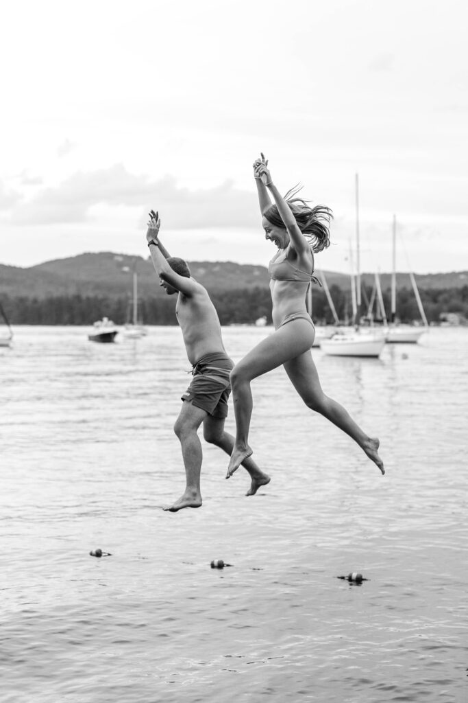 Lake Winnipesaukee Sailboat Engagement Photos New Hampshire Caitlin Page Photography