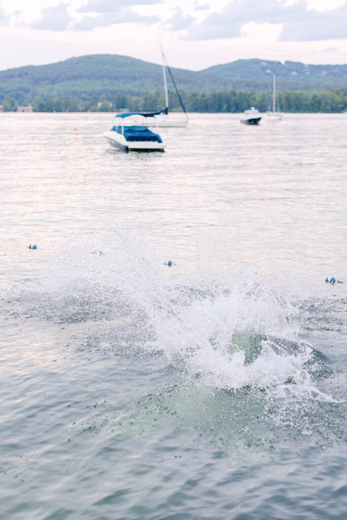 Lake Winnipesaukee Sailboat Engagement Photos New Hampshire Caitlin Page Photography